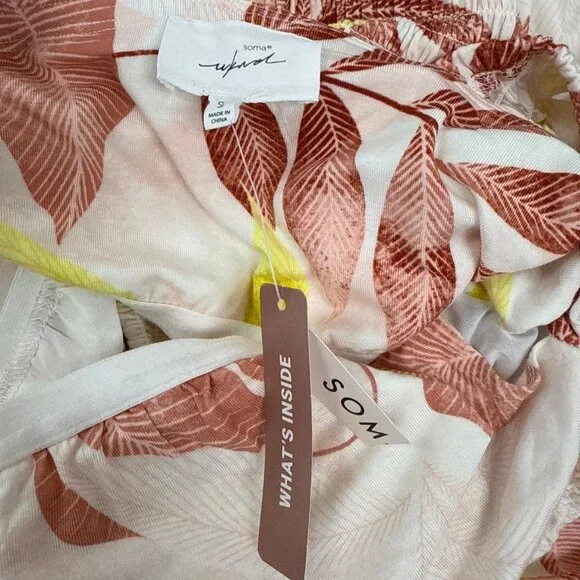 Floral Smocked Sleeveless Sundress With Ruffle Straps Soma Size S - New - Picture 5 of 7